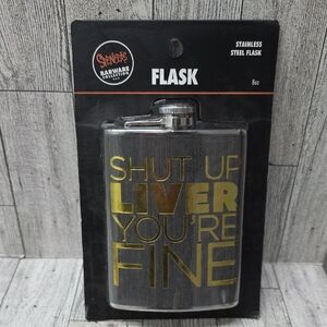 Spencers Stainless Steel Flask with Gold Text